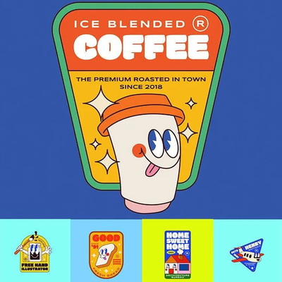 【480期】复古插画卡通活动背景主元素标签矢量设计素材