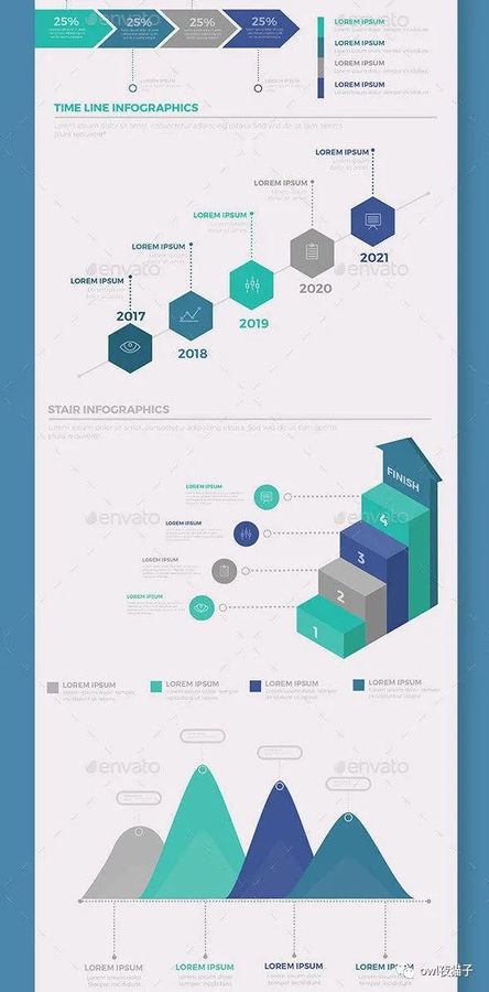 【484期】扁平化立体大数据公司信息图表插图插画元素集合