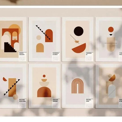 【第458期】高级品牌40种现代抽象图形艺术矢量画廊东南亚人物元素场景